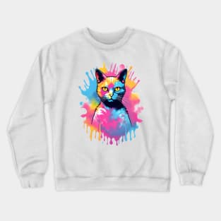 Tie Dye Cat Crewneck Sweatshirt